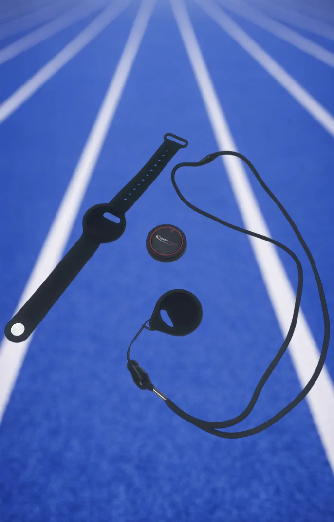 SplitFast motion sensor with strap and lanyard